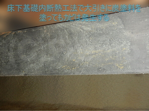 床下基礎内断熱工法大引き炭塗料カビ