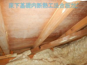 床下基礎内断熱工法の合板カビ
